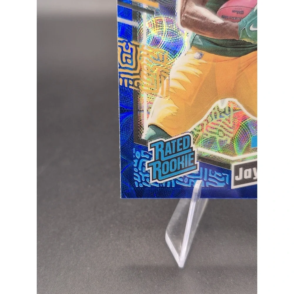 2023 Donruss Optic Jayden Reed #334 Rated Rookie Blue Scope Prizm SP Green Bay